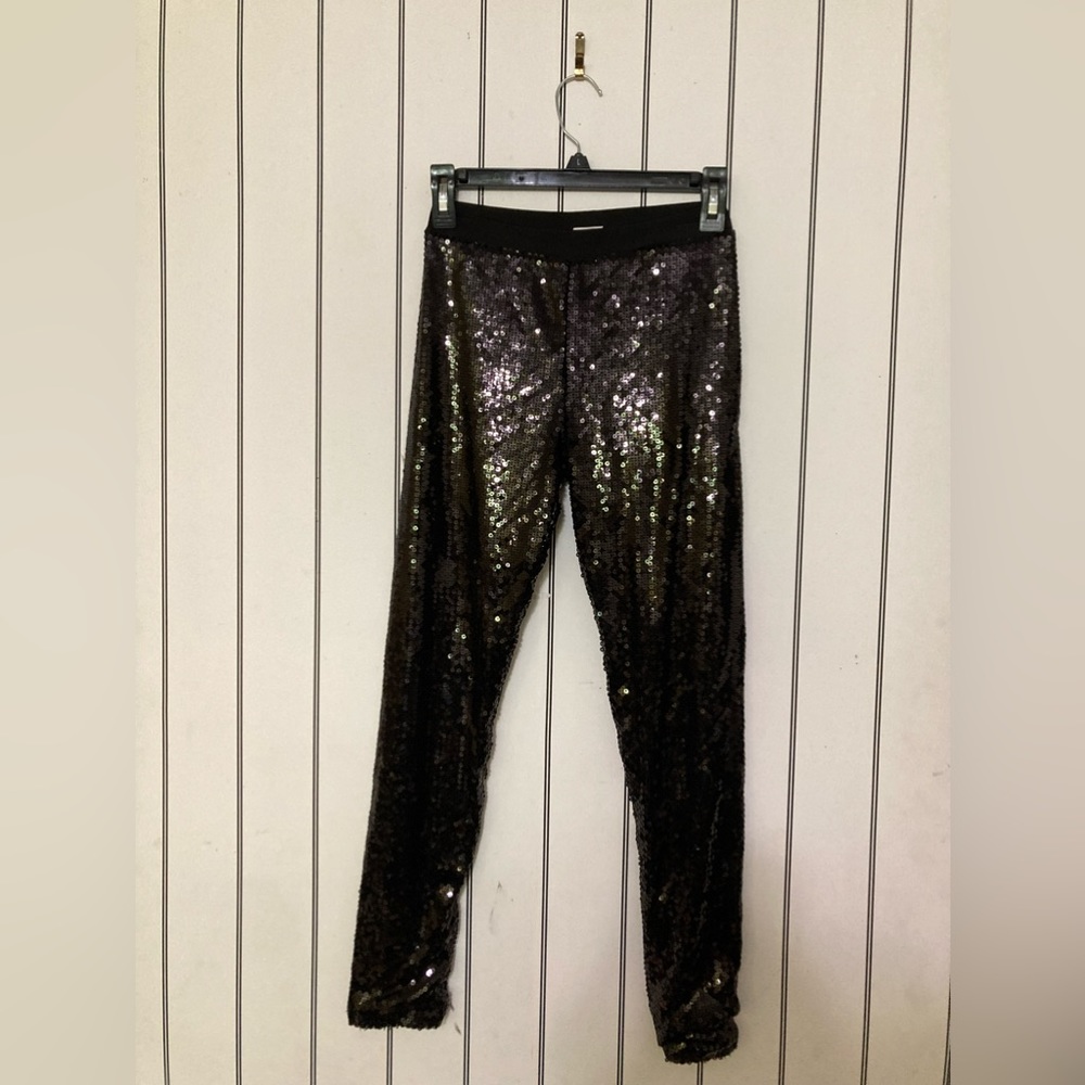 Black sequin skinny fit pants jr lg size - Picture 1 of 2